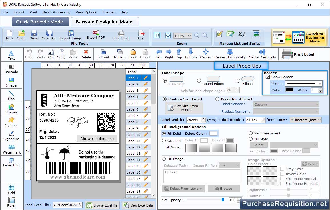 Label Properties