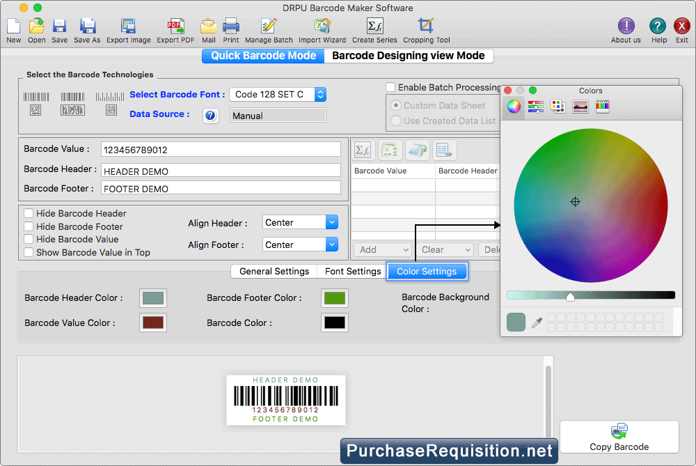 Apple Mac barcode generator software generate 2D barcodes image tags coupon