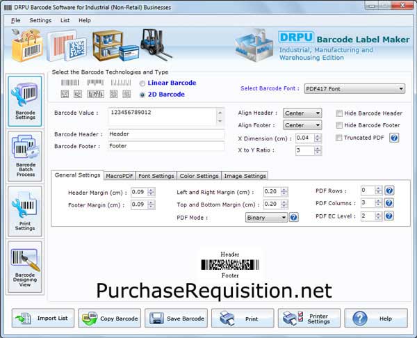 Manufacturing Barcode Label Software screenshot